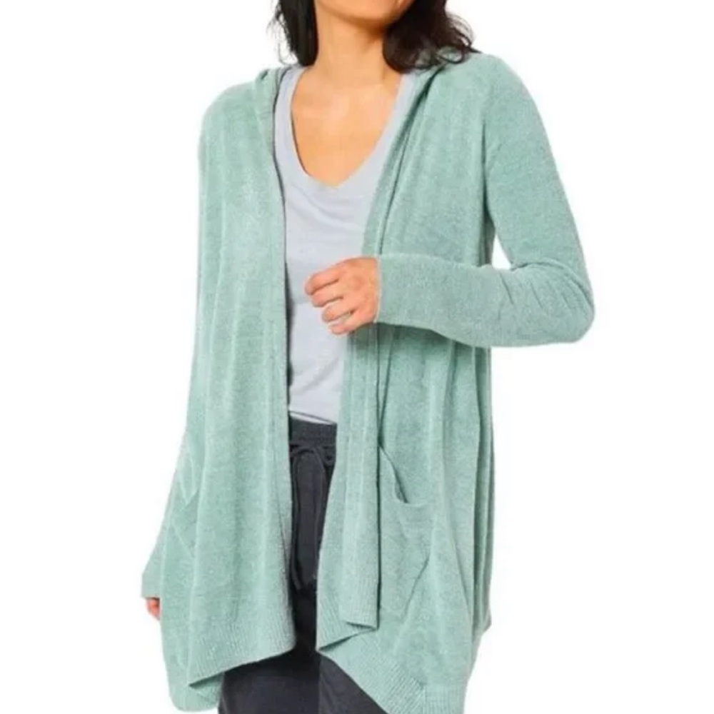 *BAREFOOT DREAMS* Teal CozyChic Ultra Lite Open Front Cardigan Sweater Size XS